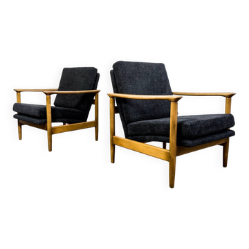 Vintage armchairs Gfm 142 by Edmund Homa, Gfm, Poland, 1960s, set of 2