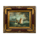 Table painting marine sailboat oil on panel