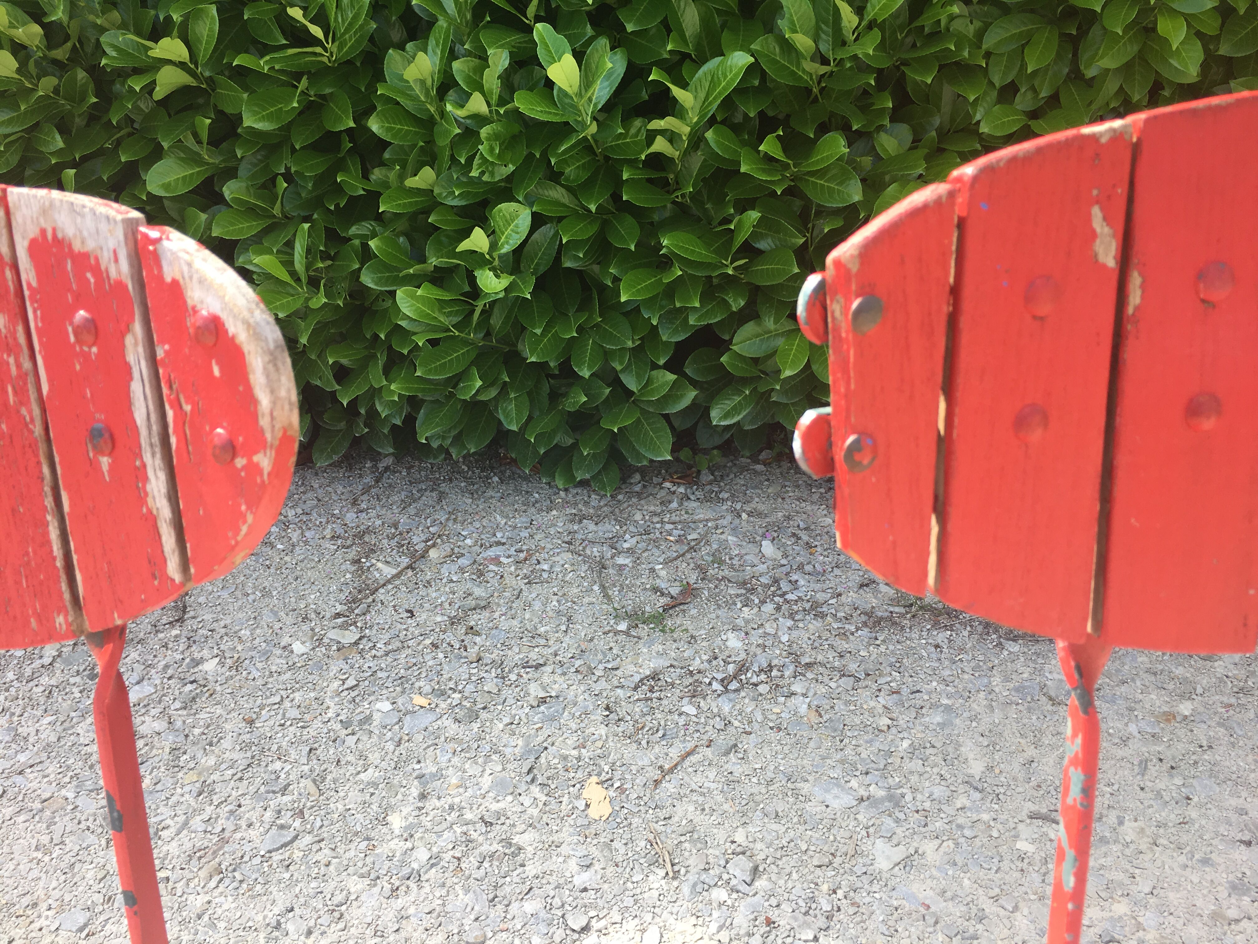 4 garden chairs folding metal wood