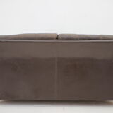 1970s Danish Brown Leather 2 Seater Sofa