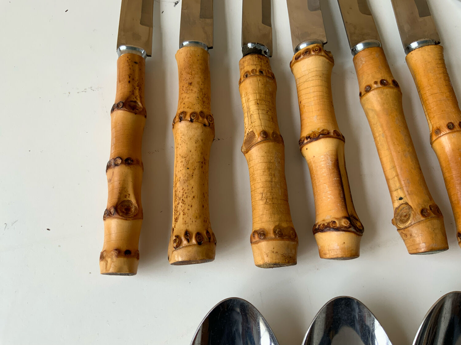 Vintage bamboo cutlery set