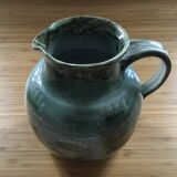 Blue grey pitcher floral decoration