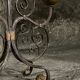 Pair of French wrought iron candelabra from the 19th century.