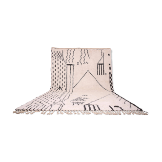 Unique natural wool Moroccan rug 3x2 m