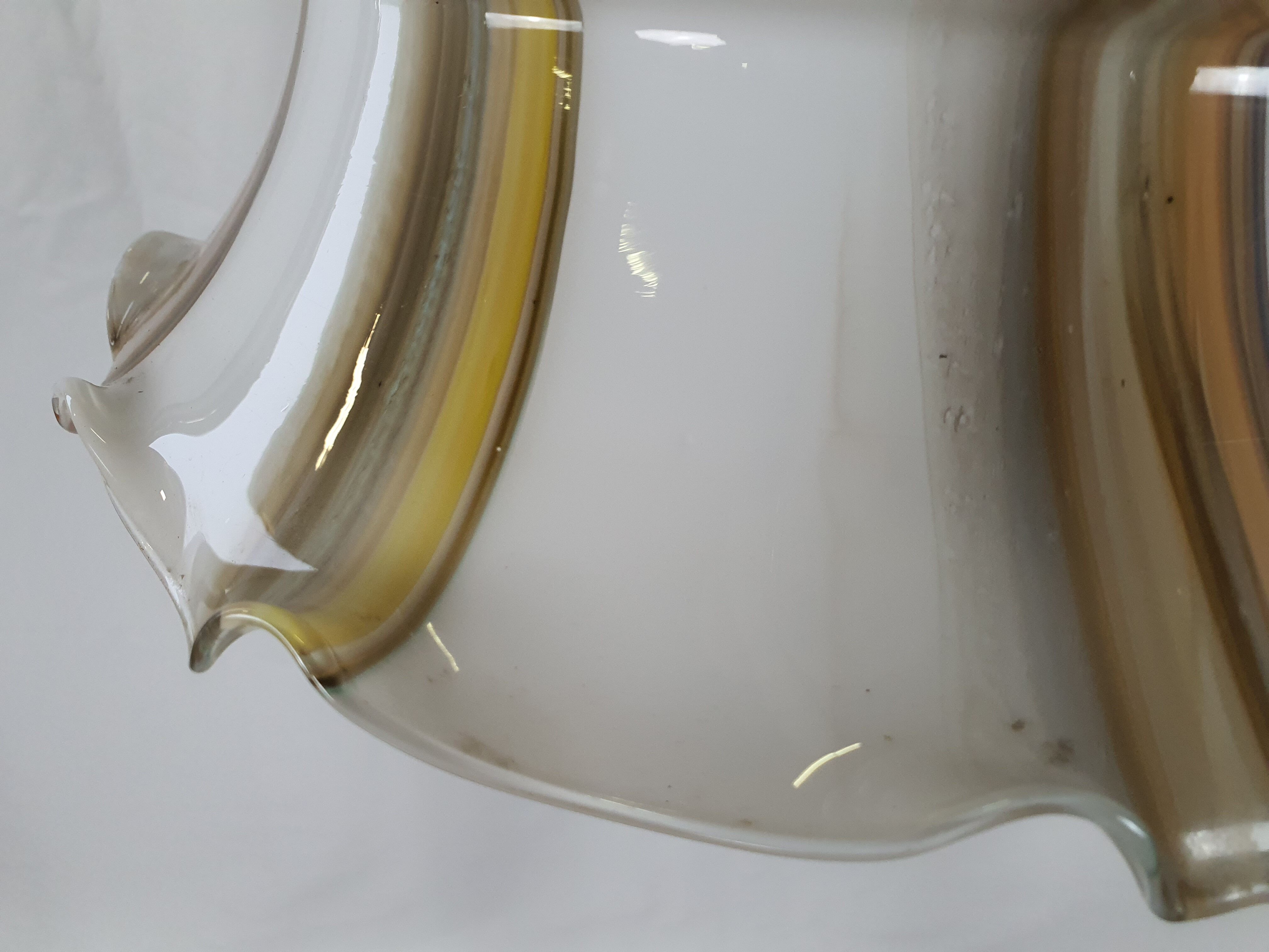 Chandelier in white and multicolored Murano glass