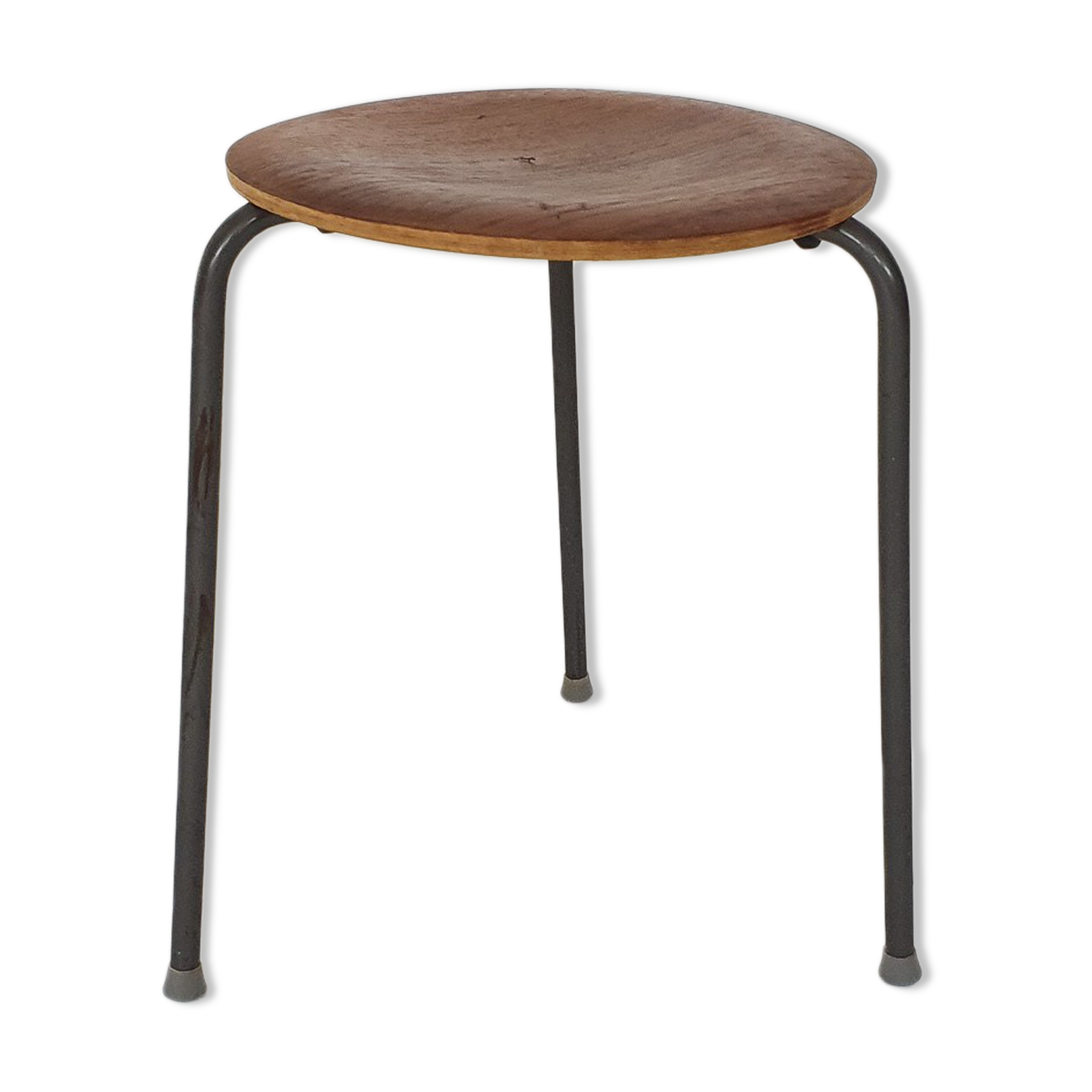 Teak and metal tripod stool, Denmark 1960's