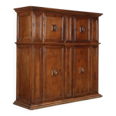 Antique double-bodied buffet, early 17th century, walnut doors.