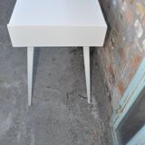 Mid-Century desk/console in dark blue and beige painted wood – Hungarian design from the 1960s.