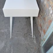 Mid-Century desk/console in dark blue and beige painted wood – Hungarian design from the 1960s.