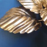 Pair of Masca flower wall lights in gold metal
