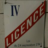 Enamelled plate "licence IV"