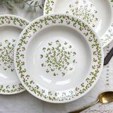 Assiettes creuses Ironstone Italienne Giovanni Valdarno motif vert rouge