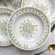 Deep plates Ironstone Italian Giovanni Valdarno pattern green red