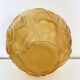 Art Deco orange moulded pressed glass round vase