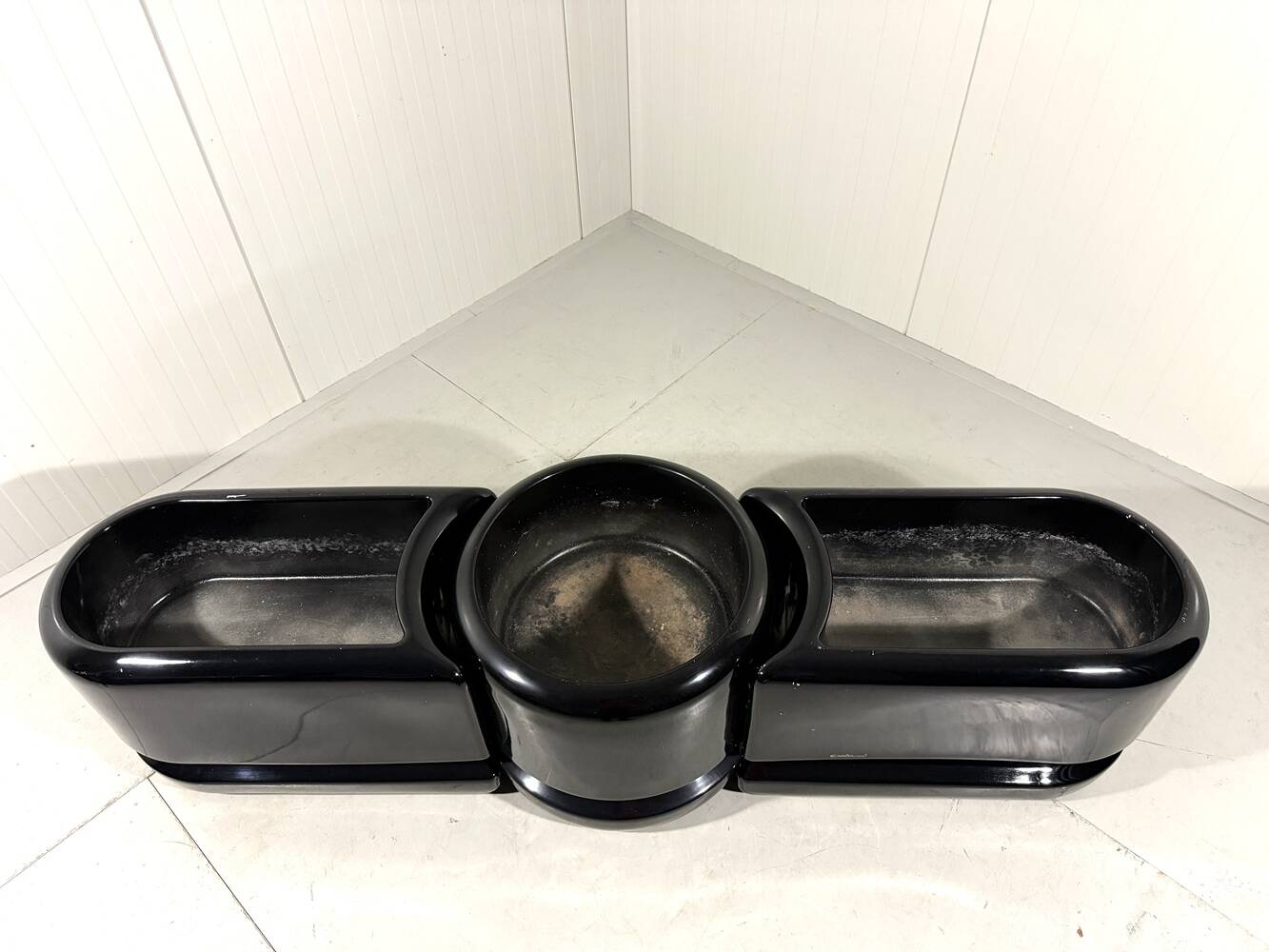 Luigi Colani set of 3 room dividing black planters 1970’s