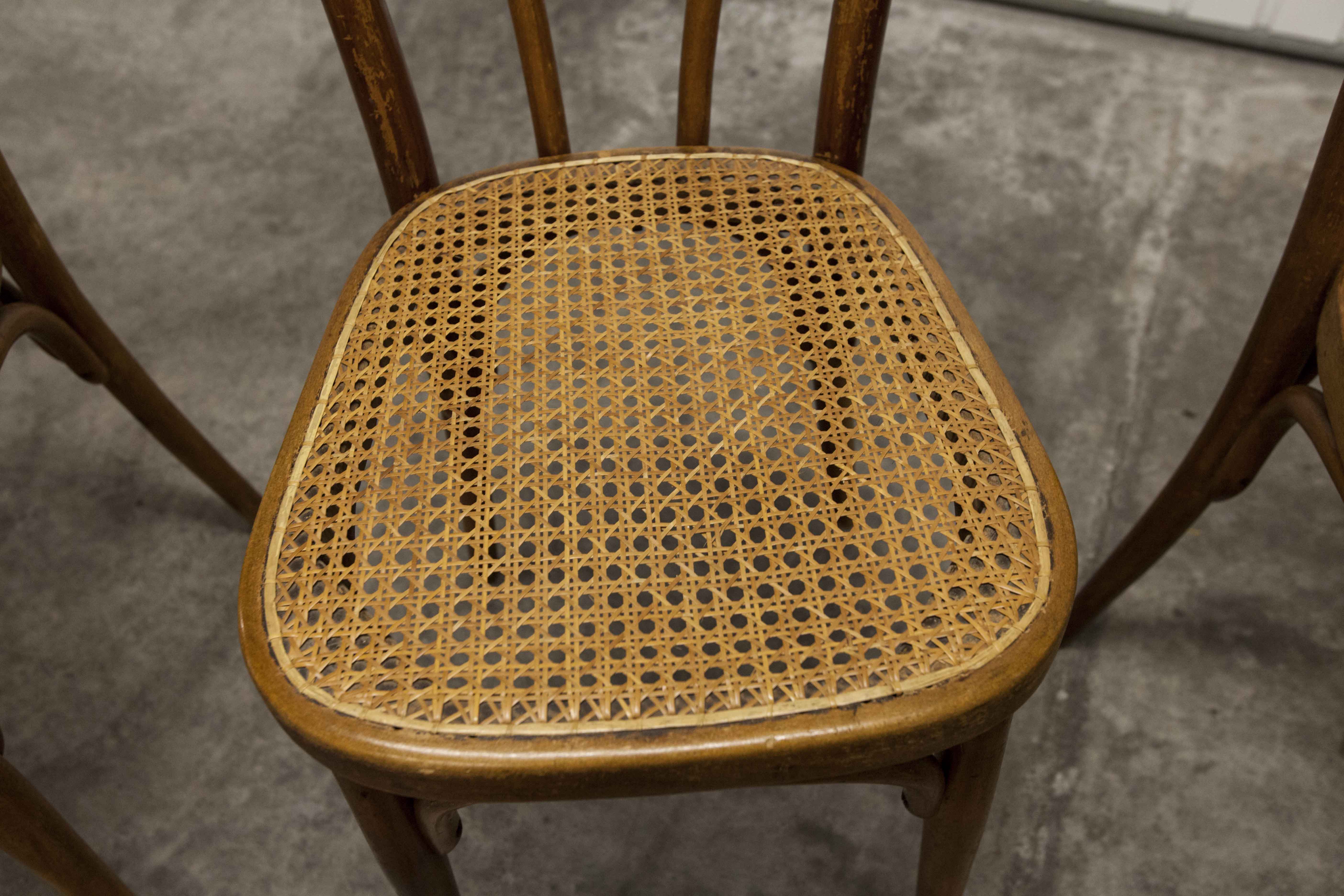 Set of 6 chairs bistro j&j kohn 1900 seat cannage