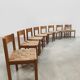 8 chaises vintage en corde et chêne