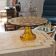 Art Deco amber glass cake stand - Luxval style from the 1930s