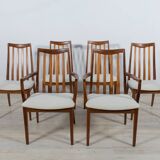 Mid-Century Teak and Fabric Dining Chairs by Leslie Dandy for G-Plan, 1960s, Set of 6