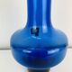 Blue glass vase in Scandinavian style from the 1960s, mouth-blown.