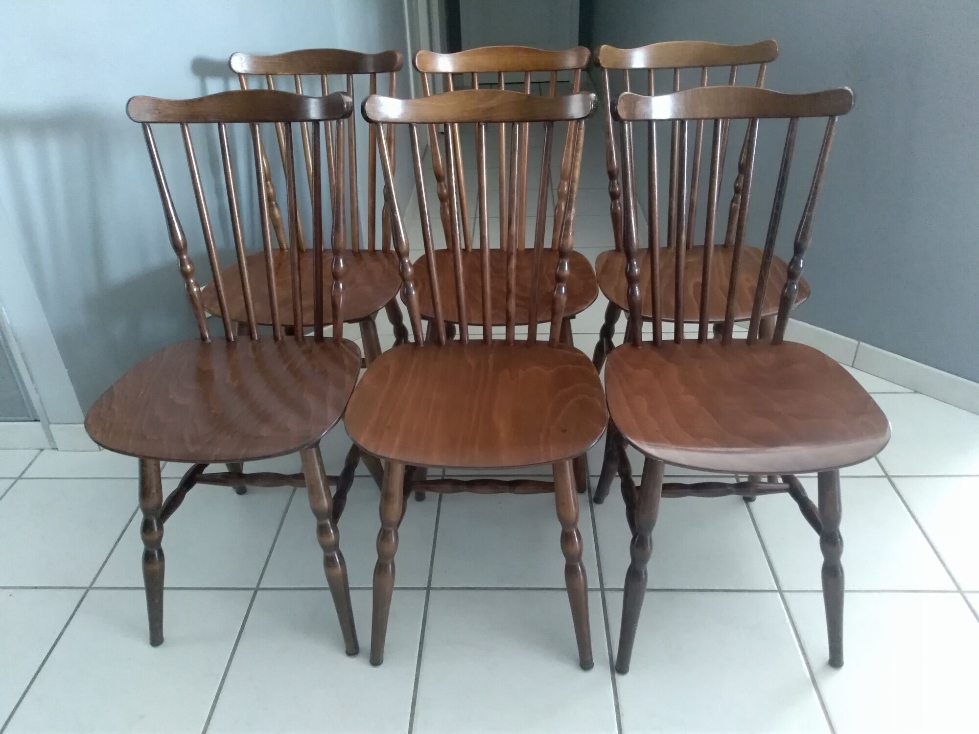 Suite of 6 Chairs by Bistrot Baumann Tacomaacoma 1970