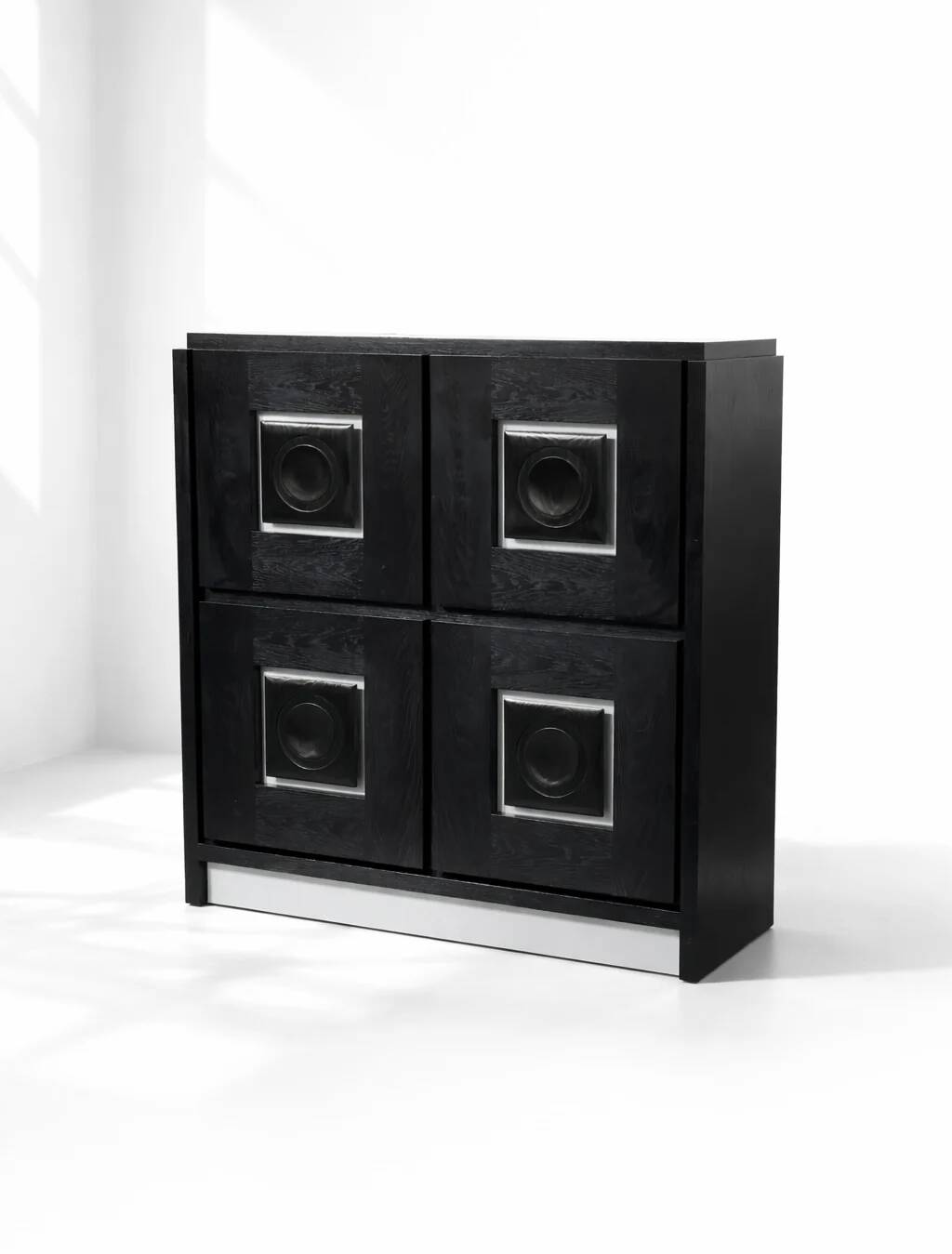 Belgian brutalist black bar cabinet