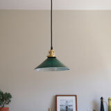Hanging lamp in green opaline glass