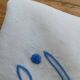 Embroidered sheet, blue swallow pattern, 88x170 cm