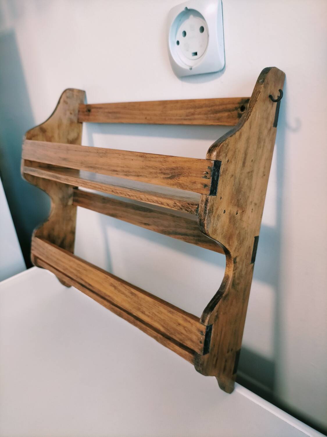 Vintage wooden wall shelf
