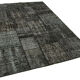 Handmade Anatolian Vintage 171 cm x 242 cm Black Patchwork Carpet