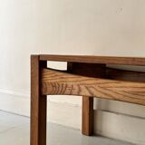 Rectangular coffee table in solid elm, Maison Regain 1960