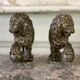Pair of Medici lions in alabaster, Italy 19th century