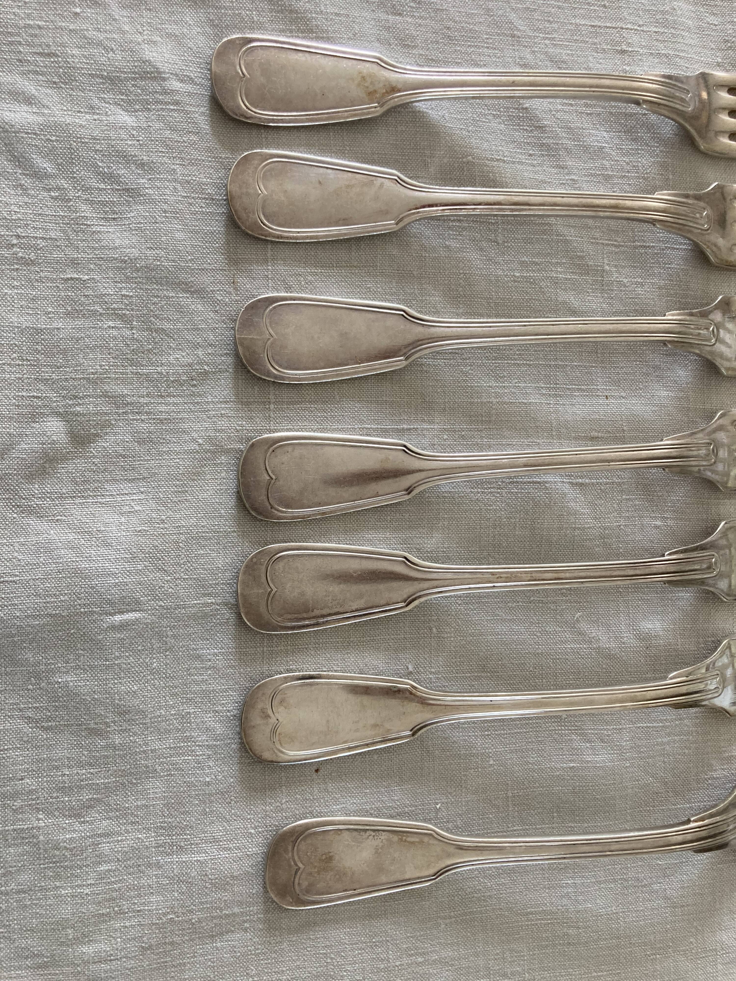 6 silver metal cutlery mesh model