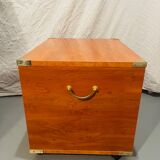 Gautier “Marine” bedside table in wood and brass, 1991