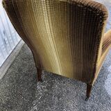 Striped velvet armchair