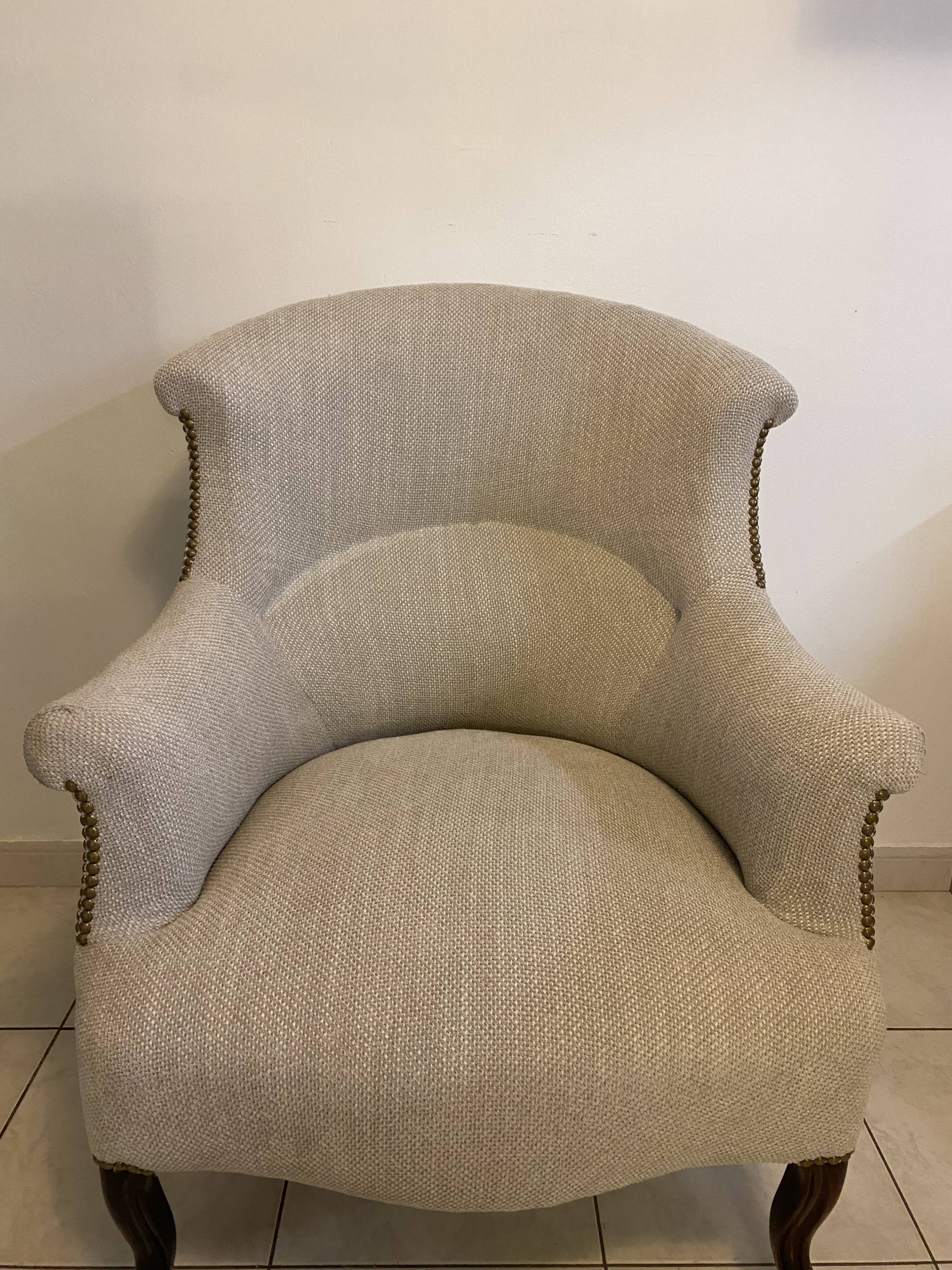 Fauteuil crapaud ancien restauré