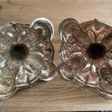 Antique Pair of Solid Silver Flambeaux Candlesticks with Unicorn Hallmark, Early X