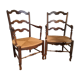 Paire de fauteuils paillés provençaux