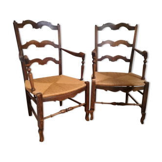 Pair of Provencal mulched armchairs