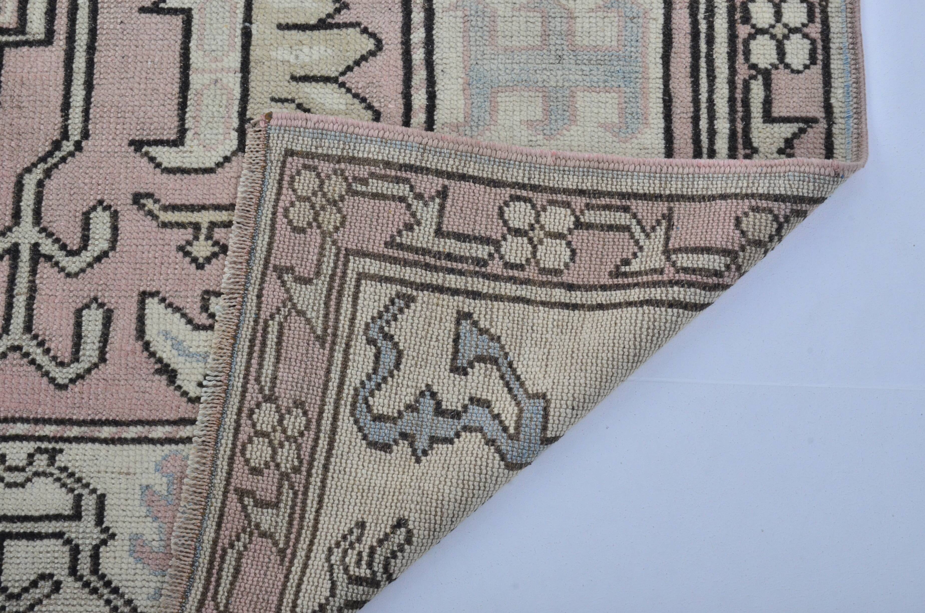 Handmade wool Oushak rug sku 3551