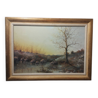 Peinture signée Aristide Benon
