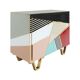 Mid Modern Italian Colored Glass Sideboards with Solid Wood Structure and Brass