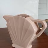 Saint Amand Art Deco earthenware creamer and sugar bowl