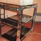 Vintage 70s chrome and smoked glass desk.