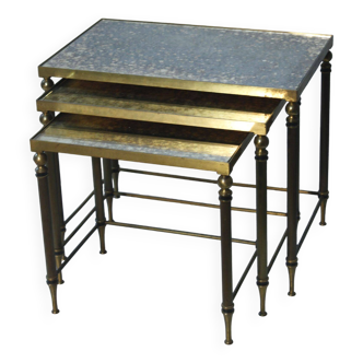 Set of 3 mirror nesting tables 1950s