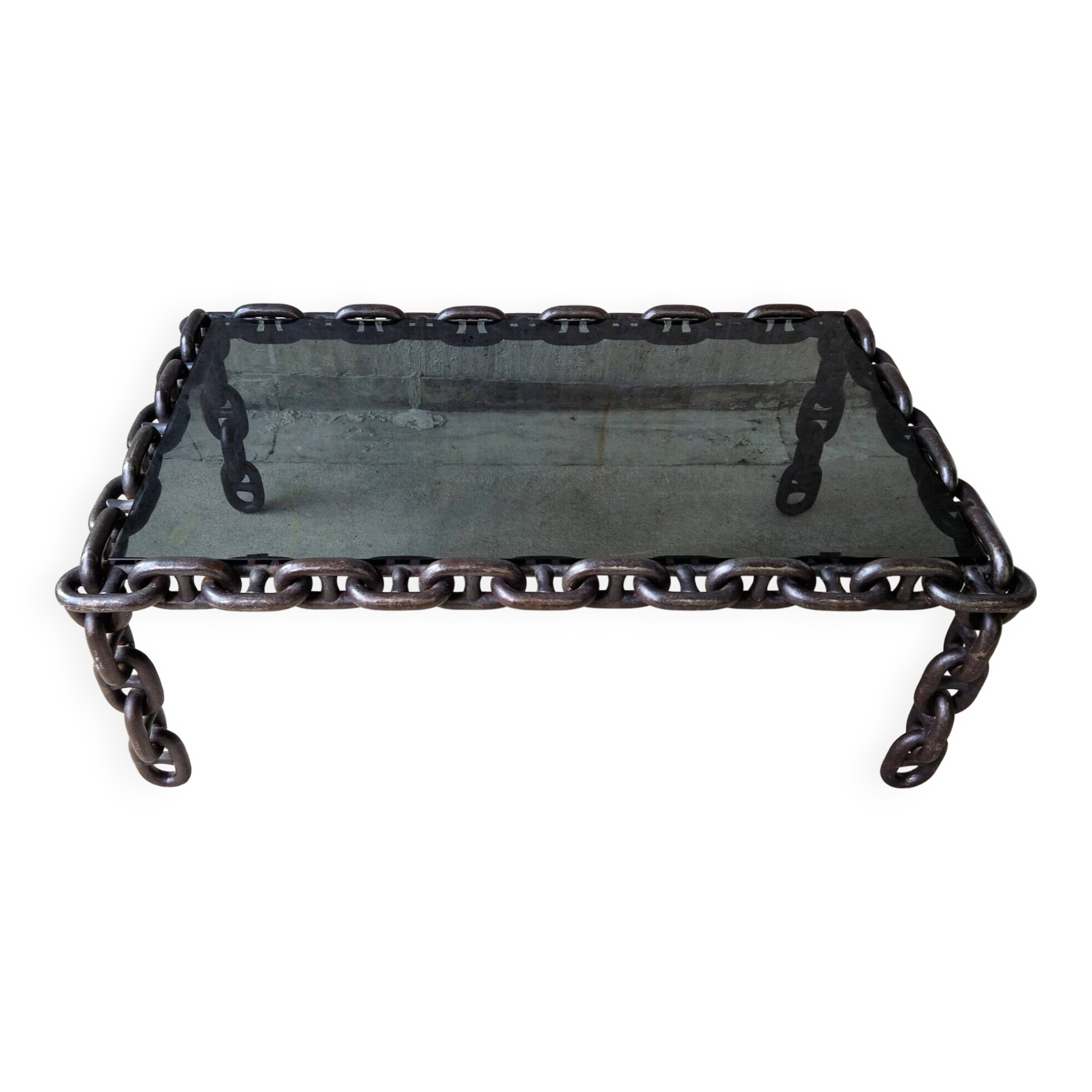 Table à chaînes brutaliste, années 1970