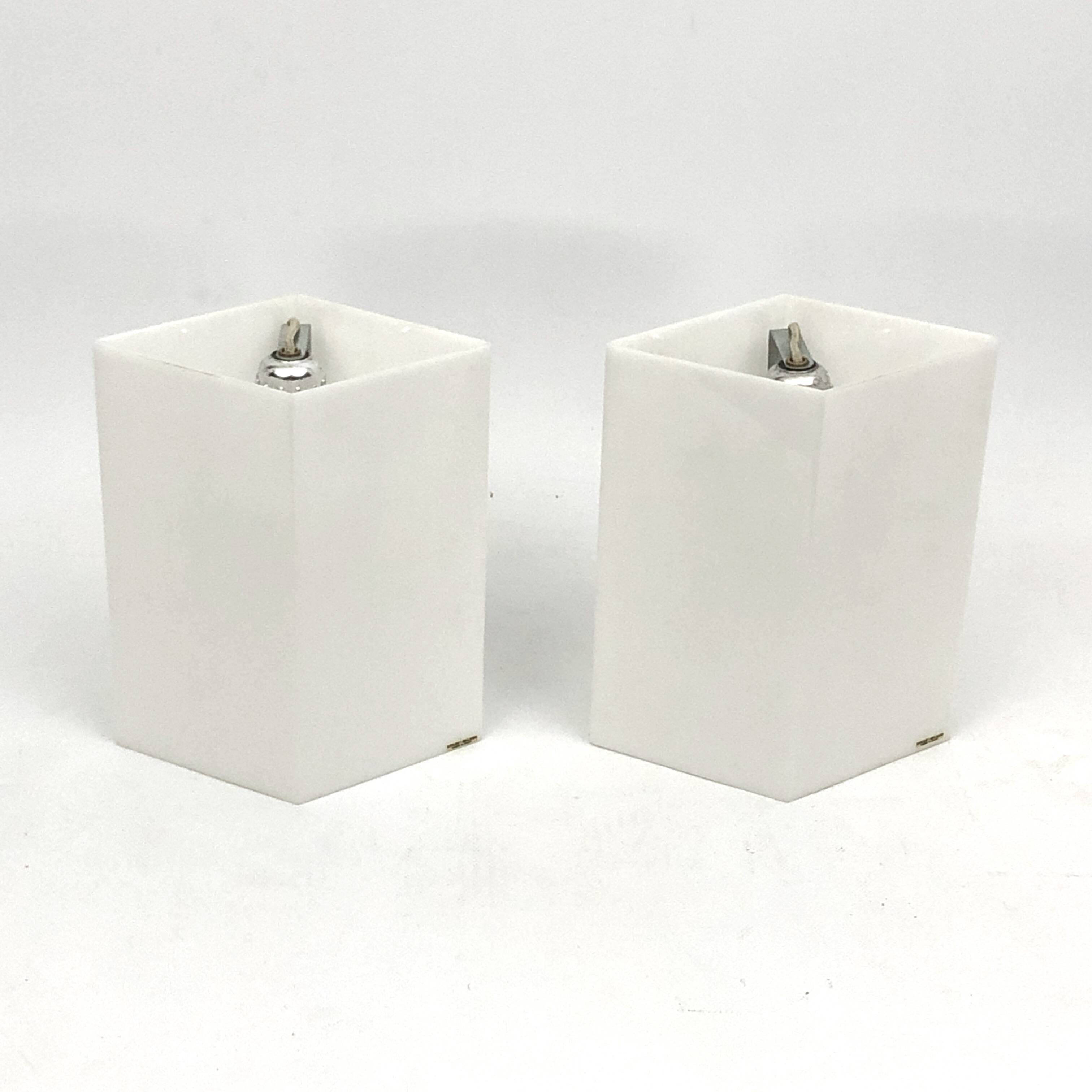 Rare Stilux Milano Model Grosseto, pair of perspex sconces from 60s