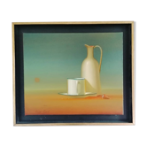 Composition surréaliste Serge Carré années 60 huile sur toile