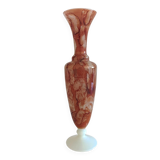 Rococo Revival Opaline Glass Vase by Stelvia, Hand-Blown, Italy, 1950s