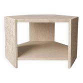 Hexagonal side table in travertine by Claude Berraldacci. France.